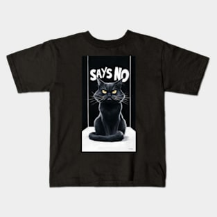 Black Cat says no Kids T-Shirt